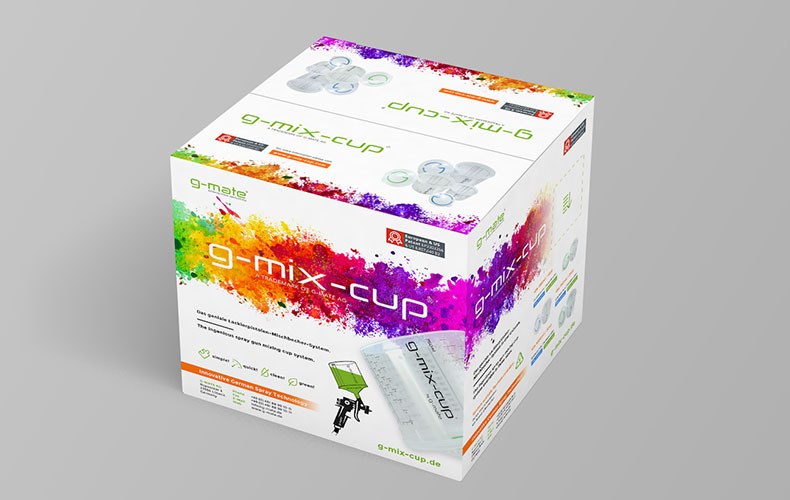 Neues Package Design für g-mix-cup Produktverpackung