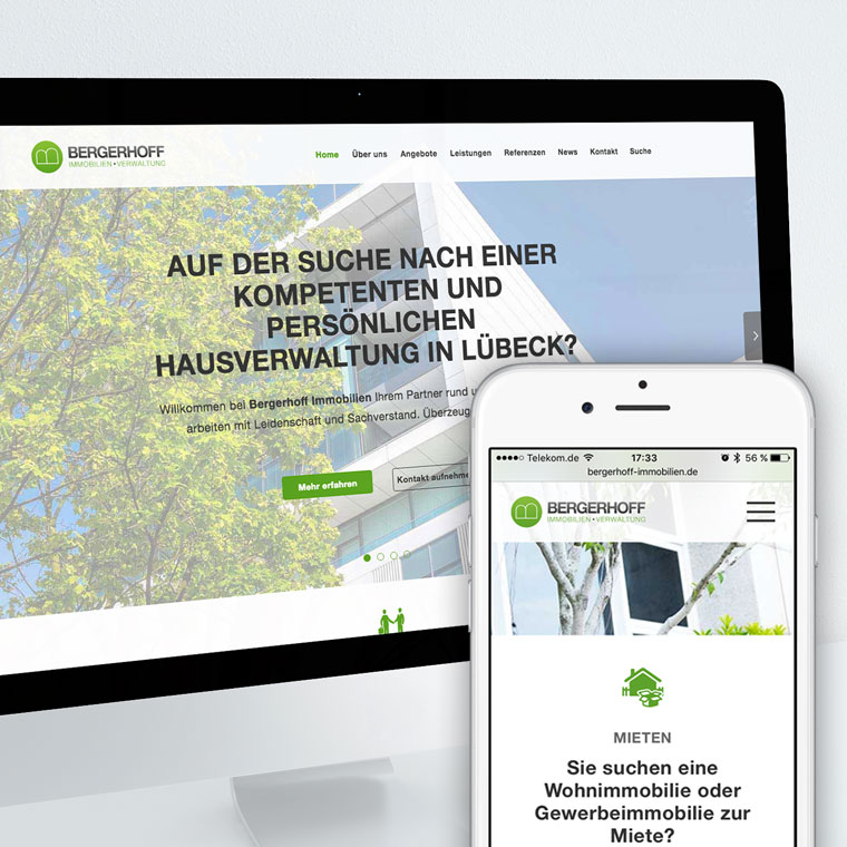 Responsive Webdesign mit dem Contao CMS für Bergerhoff Immobilien GmbH