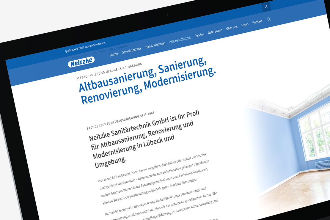 Responsive Webdesign Corporate Design für Neitzke Sanitärtechnik GmbH