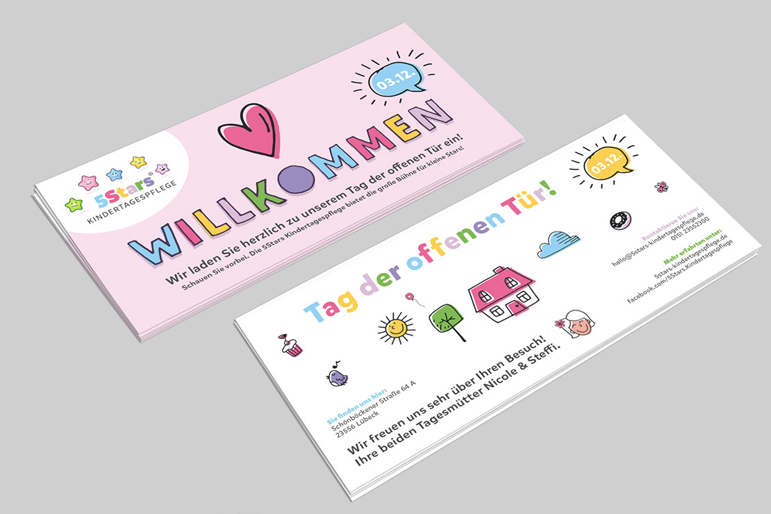 Printdesign für 5Stars Kindertagespflege