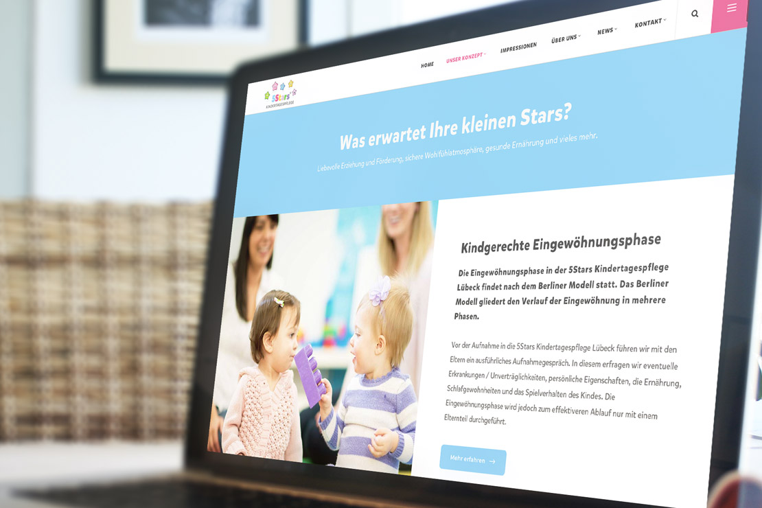 Responsive Webdesign für 5Stars Kindertagespflege