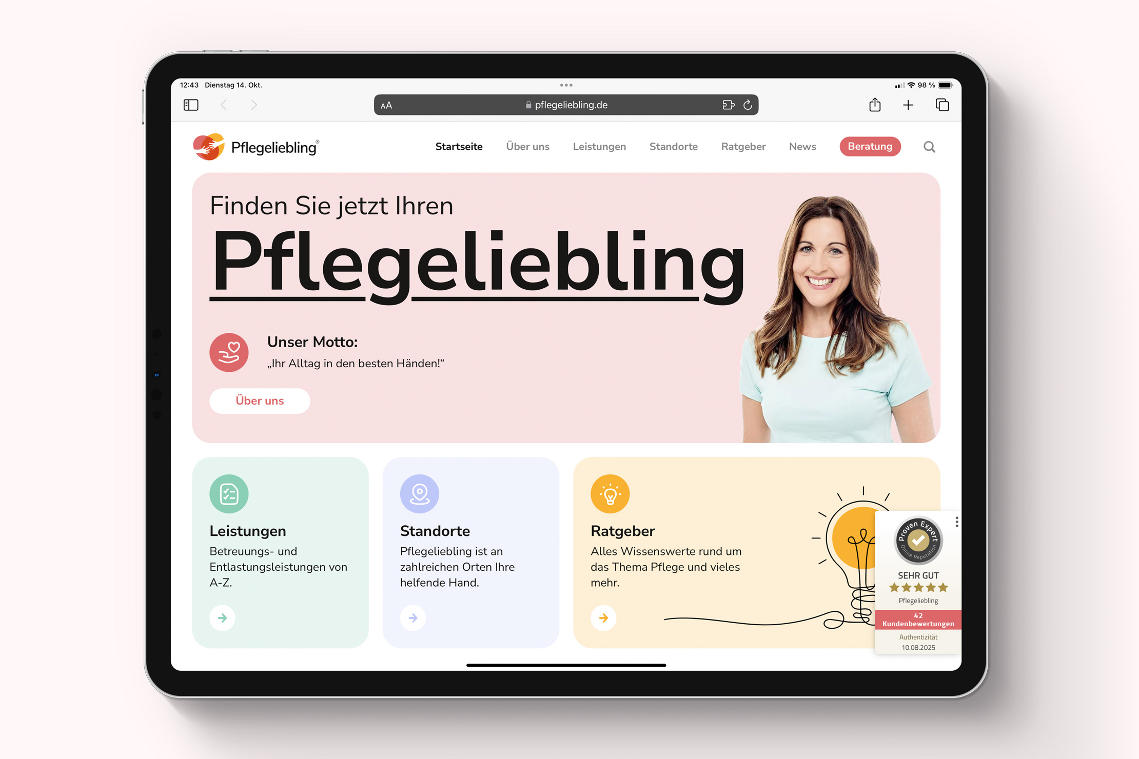 Website-Relaunch, neues Webdesign, neue Website mit dem Contao CMS für Pflegeliebling Website-Relaunch, neues Webdesign, neue Website mit dem Contao CMS für Pflegeliebling