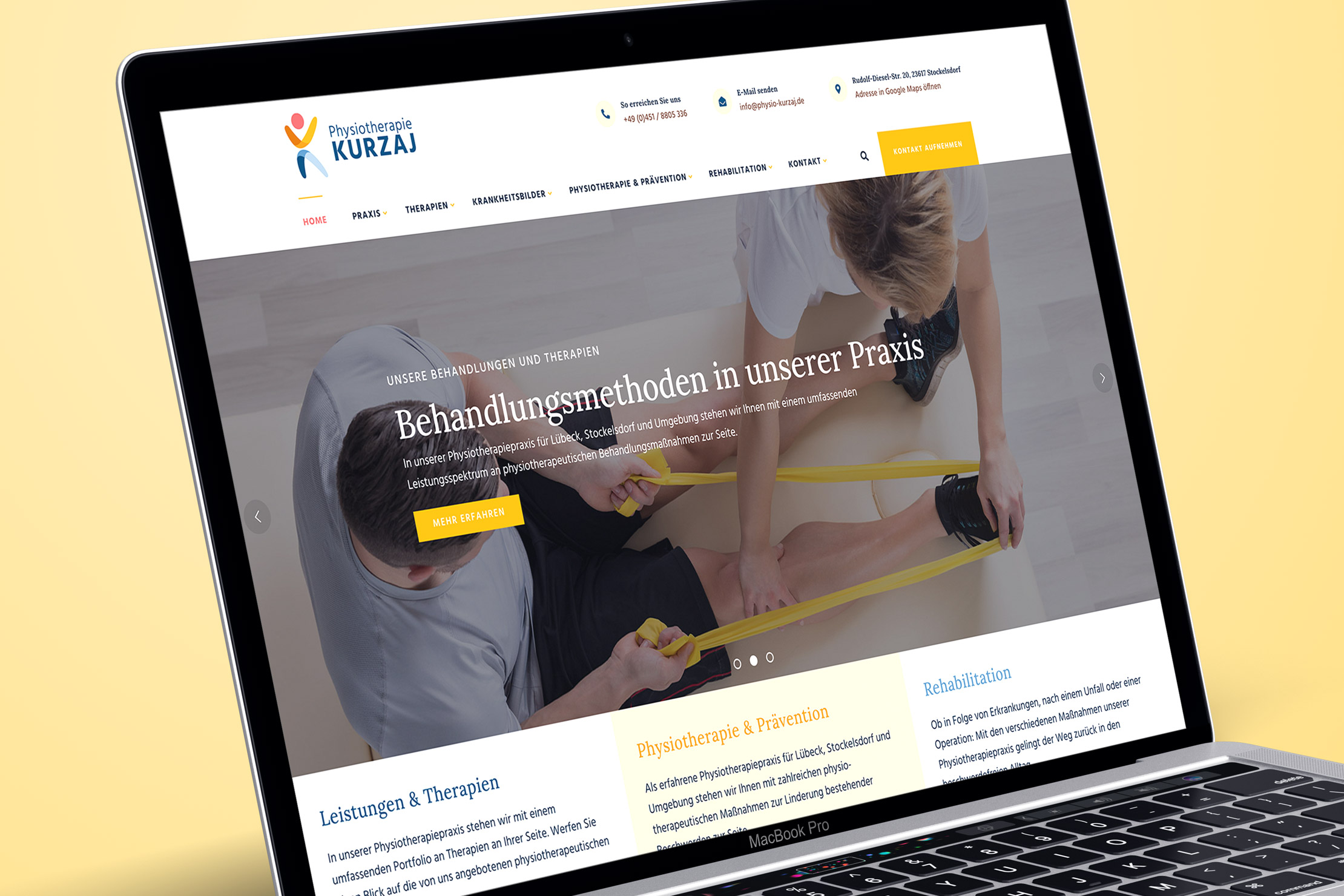 Websiteentwicklung mit Responsive Webdesign und WordPress CMS für die Physiotherapiepraxis Kurzaj